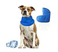 Pet Cooling Collar for Dogs & Cats, Breathable PVA Fabric with Heat-Absorbing Technology, Adjustable Summer Scarf for Hot Weather, Blue Comfortable Neck Wrap for Outdoor Adventures(L)