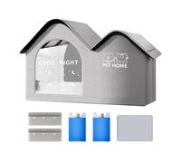 Pet Cooling House - 1x Outdoor Dog Bed | 45x35x34cm Lightweight Dog House | Portable Pet Shelter | Foldable Cooling Cat House With Ice Pack| Waterproof Puppy Kennel, Canopy Shade Crate For Pets