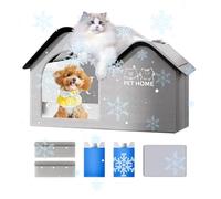 Pet Cooling House - Outdoor Dog Bed | 1x Dog House | Portable Pet Shelter for Summer | Elevated Cot for Outside | Waterproof Puppy Kennel Patio | Breathable Canopy Shade Crate Pets