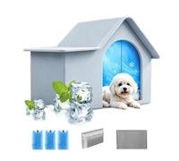 Pet Cooling House - Semi-Enclosed Outdoor Cat Bed | Cold Pet Shelter with 3 Ice Boxes, Breathable Resting House for Cats and Small Pets, Summer Cooling Bed for Garden Backyard Patio Porch Farm