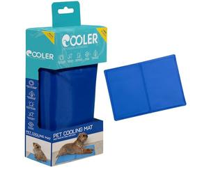 Pet Cooling Mat for Dogs and Cat Self Cool Pad for Crates, Kennels & Beds, Washable Portable Foldable Cooling Pet Mat Suitable for Home & Outdoor, Medium, Blue, 50x65x2cm