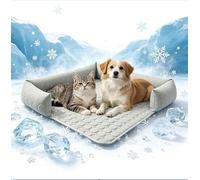 Pet Cooling Mat for Dogs, Durable Pet Cool Mat With Three Sides Surrounding, Scratch-Resistant Washable Cat Cooling Mat, Easy to Clean Cat Cool Mat for Indoor, Outdoor and Car Use