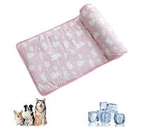 Pet Cooling Mats, Dog Cat Cooling Mat, Durable Pet Cool Mat, Washable Dog Portable Summer Pads, Outdoor Blanket Suitable for All Types of Pets, Great for Dogs Cats in Hot Summer (pink white S)