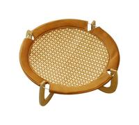 Pet Cooling Mattress - Scratch Resistant Design, Raised Cat Crib | Woven Rattan with Wooden Base for Kitten Breaks, Summer Sleep Comfort, d