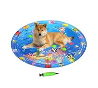 Pet Cooling Pad, Anti-Scratch Cool Mat for Dogs, Inflatable Pet Ice Pad Pump, Interactive Sensory Toy, Portable Summer Design for Travel Car Garden Outdoor Indoor, 100x100cm