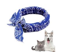 Pet Cooling Scarf for Hot Weather, Chill Wrap for Dogs and Cats, Breathable Neck Cooler, Outdoor Summer Pet Accessory, Quick Chill Fabric, Easy to Use, 39.37x1.97x0.39 inches, Blue, Green