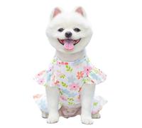 Pet Cooling Vest Dress,Summer Breathable Floral Dog Skirt with D-Ring for Cat Puppy Small Medium Large Dogs_3XL(White)
