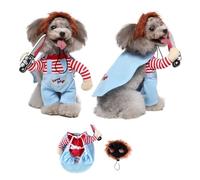 Pet Cosplay Funny Costume Claus Shape Party Fancy Festival Deadly Doll Christmas Pet Clothes Halloween Cat Costume(PF78,L(5.5-7.5kg))