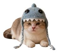 Pet Cosplay Headwear - Stays Securely On Active Pets, Funny Sea Animal Shark Silhouette, 16x14cm Compact Size + Easy To Put On, Durable Woven Felt Accessory - for Birthday Parties & Park Walks