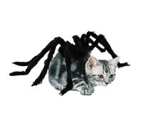 Pet Cosplay Spider Costumes Realistic Plush Dog Spider Costumes with Bright Eyes and Adjustable Self Adhesive Strap for Halloween Party Outfit Black L