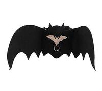 Pet Costume Bat Harness Vest with Leash Stylish Adjustable Chest Strap for Halloween Christmas Party Soft Breathable Non Woven Fabric Black S M Size (M)
