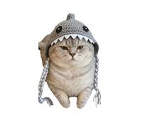 Pet Costume Braid Design Cat Decorative Hat Headdress, Cute Warm Cat Knitted Hat, Photo Props Decor(Grey)