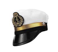 Pet Costume - Dog Captain Hat | Adjustable Navy Cap | Cosplay Dress Up Headdress for Cats and Puppies | Halloween Photo Prop with Nautical Stylefor Parties Parades Themed Events Pet Photoshoots