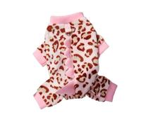 Pet Costume for Small Medium Large Dogs Cats, Soft Plush Warm Pet Onesie Christmas Dogs Clothes Party Apparel for Winter Warm (Pink Leopard Dinosaur, XXL)