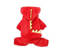 Pet Costume for Small Medium Large Dogs Cats, Soft Plush Warm Pet Onesie Christmas Dogs Clothes Party Apparel for Winter Warm (Red Dinosaur, XS)