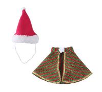 Pet Costume Set Christmas Hat with Dog Adjustable Holiday Dress Up Accessories for Cloak for Small Dogs Cloak Costume Hat for Cats Only