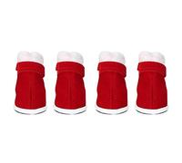 PET COTTON CHRISTMAS WARM SHOES NON SLIP HOOK LOOP DOG CAT SNOW BOOTS RED SNUG FIT CHRISTMAS CELEBRATION (4)