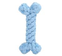 Pet Cotton Rope Biting Chewing Molar Toy, Cartoon Animal Shape & Pure Manual Weaving, Dog Rope Toys with Strong and Hard, Grind and Clean Teeth, Relieve Pressure (Blue bones)