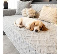 Pet Couch Cover for Dogs & Cats, Non-slip Thickened Plush Jacquard Fabric Washable Sofa Protector, Pet-friendly Soft Plush Furniture Cover
