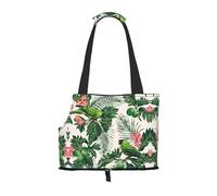 Pet-Couple Parrots Olive print portable bag, lightweight and breathable, suitable for taking small pets out.