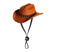 Pet Cowboy Costume Cosplay Cap Halloween Costumes for Dogs Cat Pet Party Decoration Mini Cowboy Hat (Brown, Medium)
