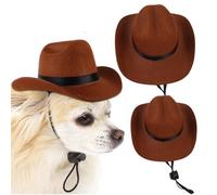 Pet Cowboy Hat 2pcs Fashion Dog Cats Cowboy Hat Dog Cat Costume Cosplay Cap Pet Western Cowboy Hat Pet Puppy Cat Holiday Pet Party Decoration Classic Party Hat for Dogs Cats