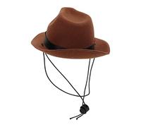 Pet Cowboy Hat For Dogs Cats Rabbits Adjustable Western Costume Party Festival Accessory Soft Polyester Funny Cute Daily Wear Holiday Props Birthday Carnival Role Playing (Brown)