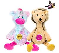 Pet Craft Supply Jiggle Giggle Two Pack Dog Toys - Hedgehog and Unicorn