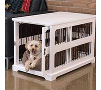 pet crate Multi-Functional Pet Cage Crate, Indoor Dog Crate Furniture, End Table with Safety Lock, Pet Home Dog Kennel for Small and Medium Dog (Color : White)
