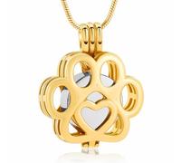 Pet Cremation Jewelry For Ashes For Dog/Cat Paw Stainless Steel Memorial Locket Urn Necklace Inside Mini Case Keepsake Cremation Jewelry Women Men
