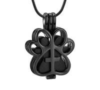 Pet Cremation Jewelry for Dog/Cat Paw Stainless Steel Memorial Locket Urn Necklace with Hollow Urn Cremation Jewelry for Ashes