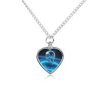 Pet Cremation Jewelry - Starry Sky Lavender Heart Shaped Urn Necklace for Dog/Cat Ashes, Memorial Keepsake Pendant with Funnel & Gift Jewelry, One Size, Zinc, No Gemstone