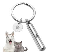 Pet Cremation Urn Keychain - 1.57x0.31x0.31 in Pet Memorial Urn Keychain | Urns Key Chain for Ashes | Pets Cremation Jewelry | Stainless Steel Funerary Charm Paw Cremations Jewelry Memorial Accessory