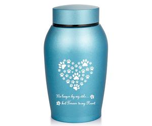 Pet Cremation Urns for Dog, Cats Ashes, Blue Keepsake Urn Memorial & Remembrance Gift for Pet Loss