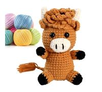 Pet Crochet Kit - Cow Design Knitting Equipment | With Step By Step Video Guide For Beginners Animal Crochet Kit | For Student Kid Leisure Birthday Home Decoration So