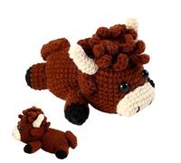 Pet Crochet Kit - Cow Knitting Equipment with Step By Step Video Guide for Beginners Animal Crochet Kit | for Adult, Senior, Student, Kids, Birthday, Decoration