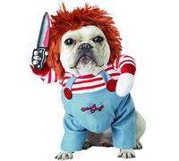Pet Deadly Doll Dog Costume, Novelty Cosplay Funny Halloween Costume, Cute Clothes for Small, Medium & Large Dogs, Cats & Puppies, Party Dress Up Cool & Scary Apparel