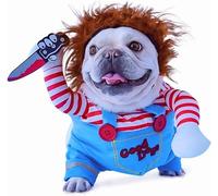 Pet Deadly Doll Dog Costumes, Funny Cosplay Dogs Clothes Halloween Party Costume for Small Medium Large Pets (Medium)
