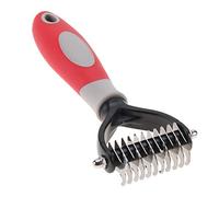 Pet Dematting Comb - Hair Remover with De-Shedding Brush for Dogs & Cats, Grooming Tool for Removing Mats and Loose Hair, Packaged in Blister Card (Gray)