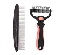 Pet Dematting Tool 2 Pack Double Sided Undercoat Rake & Dematting Comb for Cats and Dogs for Detangling Matted or Knotted Undercoat Hair(Orange,S)