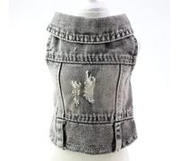 Pet Denim Jacket Coat Hole Design Cat Dog Denim Vest Cat Dog Denim Coat Spring And Summer Pet Solid Color Clothing Coat,Gray,M