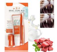 Pet Dental Care Set - Dog & Cat Toothbrush and Toothpaste,Teeth Cleaning Products,P/et Teeth Breath Cleaning Freshene,Dental Care for D/og,Pe/t T/oothpaste,Dog Toothbrush with To/othpaste(Beef Flavor)