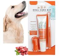 Pet Dental Care Set,Dog Toothpaste Gel,Dog & Cat Toothbrush and Toothpaste,Finger Toothbrush,Soft Bristle D/og Dental Care Kit Puppy Dogs & Cats,D/og Teeth Cleaning,Dogs Toothbrush and Tooth/Paste