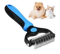 Pet Deshedding Brush, Double Sided Undercoat Rake for Dogs Cats | Dematting Comb Furminator for Long & Short Hair Fur, Reduces Shedding by 95%, Pro Grooming Removing Loose Knots Mats Remover