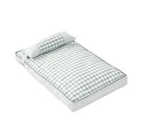Pet Detachable Washable Imitation Linen Plaid Soft And Comfortable Pillow Cat Bed All Year Round Universal Dog Sleeping Pad(Green,10068cm(35Within Jin)