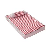 Pet Detachable Washable Imitation Linen Plaid Soft And Comfortable Pillow Cat Bed All Year Round Universal Dog Sleeping Pad(Red,7550cm(20Within Jin))