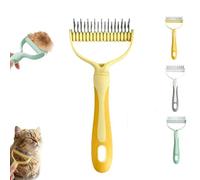 Pet Detangling Brush, Dual-Sided Dematting Tool for Long and Medium Haired Cats & Dogs, Safe on Skin, Reduces Shedding and Matting, Professional Grooming Comb for Home and Salon Use