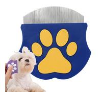 Pet Detangling Flea Comb, Dog Facial Eye Comb, Stainless Steel Tear Stain Remover, Round-Head Grooming Comb for Dog Cat (Blue)