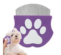 Pet Detangling Flea Comb, Dog Facial Eye Comb, Stainless Steel Tear Stain Remover, Round-Head Grooming Comb for Dog Cat (Purple)