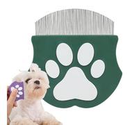 Pet Detangling Flea Comb, Dog Facial Eye Comb, Stainless Steel Tear Stain Remover, Round-Head Grooming Comb for Dog Cat (Green)